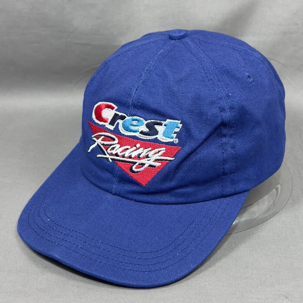 Crest Indy Racing League Strapback Hat Cap Blue Bugle Boy Motorsports Dad Mens
